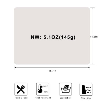 Silicone Placemats, Food-Grade Non-Slip Waterproof, Dining, Countertop Protector, Kitchen Counter Mat, Heat Resistant, Baking mat Dishwasher Safe - color: White Gray, size: 15.7 x 11.8 in - 2pcs (0.04 in)