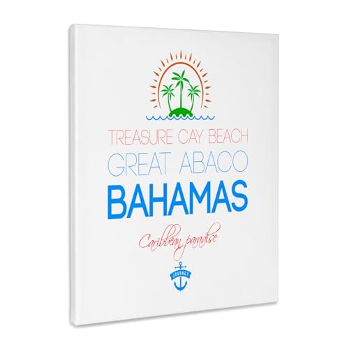 3dRose Treasure Cay Beach, Great Abaco, Bahamas. Summer vacation gift Museum Grade Canvas Wrap 11x14 - size: 11"L x 14"W