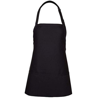 FAME® 3 Pocket Adjustable Unisex Bib Apron - F10 - Restaurants, Home, Hobbyist, Chef, Paint Party, Gardener, Grocery Store - color: Black, size: One Size