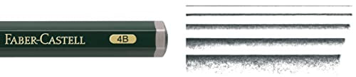 Faber-Castell Supreme Artist Quality Castell 9000 Jumbo Graphite Single Pencil, with Extra Thick 4B 5.3mm Lead - style: 4b