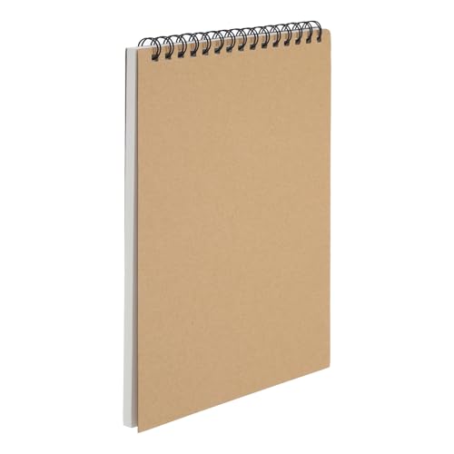 PATIKIL 12 x 8" Top Spiral Bound Sketch Book, 1 Pcs 30 Sheet 60 Pages 160GSM Retro Spiral Sketchbook Notebook for Artist Drawing Painting Writing - size: 12 x 8"