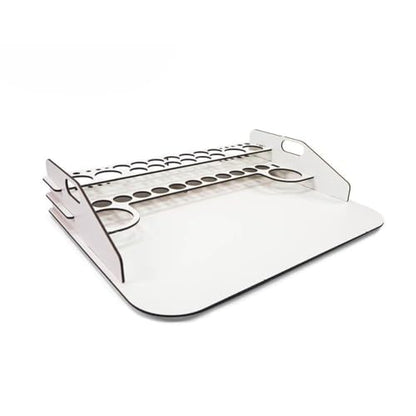 Vallejo - Work Station 40 x 30 cm with Paint Organizer Rack, Holds up to 24 Bottles of 18 ml (0.6 fl.oz.), 4 of 35 ml (1.18 fl.oz.) or 60 ml (2.02 fl.oz.), 2 of 200 ml. (6.76 fl.oz.) and 10 Brushes - style: Paint Display and Work Station 40 x 30 cm (15.75