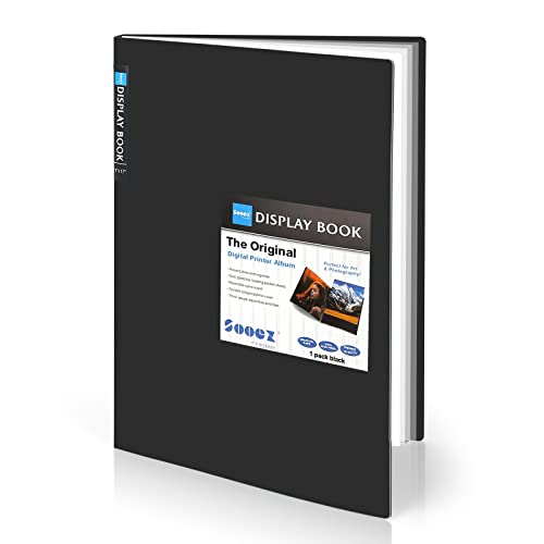 Sooez Art Portfolios 11"x17", Large Portfolio Folder with 30 Pockets & Black Inner Sheets, Display 60 Pages, 11 x 17 Presentation Book - color: Black, size: 11x17" w/ BLK Paper