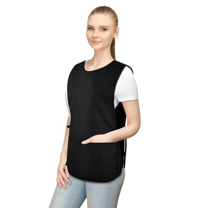 TFTAFAN Cobbler Apron Unisex Waterproof Apron with 2 Deep Pockets Art Smock for Painting Cleaning Artiest Apron work kitchen - color: Black