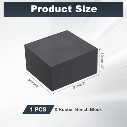 HARFINGTON Rubber Bench Block 2"x2"x1.2" Black Rubber Stamping Block Square Anti Vibration Pads for Jewelry Making Hammering Shaping Chasing Flattening Metals - size: 2"x2"x1.2"