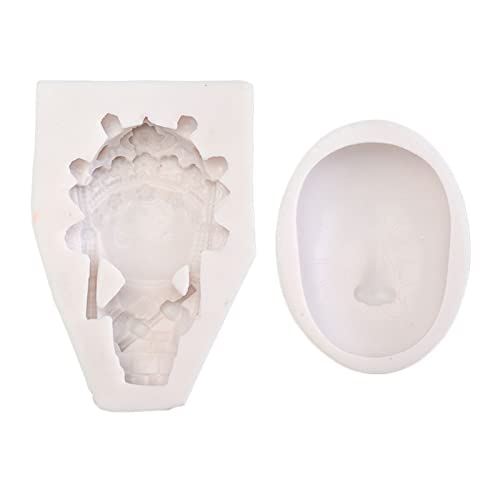 3D Silicone Mold Non-Stick Easy to De-Mold Resin Casting Silicone for Hobbyist Making Plaster Cake Fondant Clay for Jewelry Dolls Making Clay Shapes for - color: B