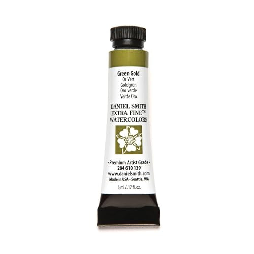 Daniel Smith Extra Fine Watercolor Paint, 5ml Tube, Green Gold, 284610139 - color: Green Gold