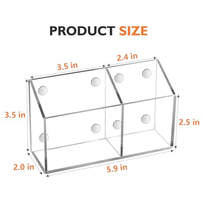 Ameceres Magnetic Pen Holder Classroom Organization Acrylic Marker Holder for Whiteboard Refrigerator Locker Accessories Pencil Dry Erase Marker Basket (2 Compartments * 1) - size: 2 Compartments * 1