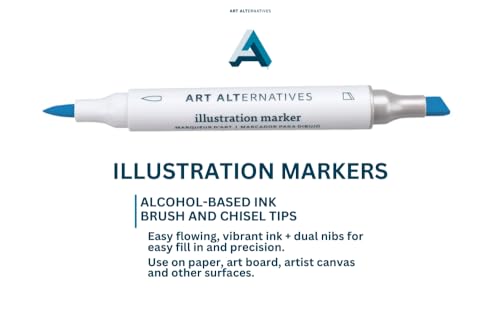 Art Alternatives Illustration Marker, 6-Marker Set, Primary Colors - color: 6-Primary, style: SET