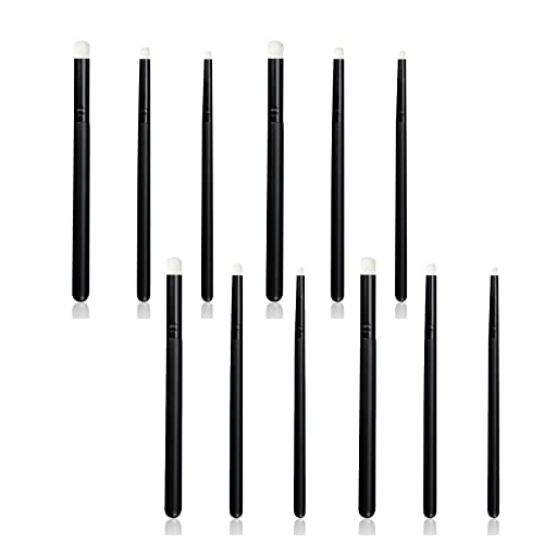 UNIMEIX Mini Blending Brushes for Card Making, Dry Brush Miniature Painting, Background Blender, Small Detailed Paint Watercolor Brushes (12 Pack) - color: Black