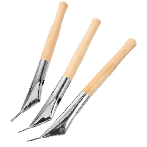EXCEART 3Pcs Batik Tool Set Stainless Steel Carving Tools for Pottery Clay Modeling Wax Printing and Fabric Drawing DIY Sculpture Supplies
