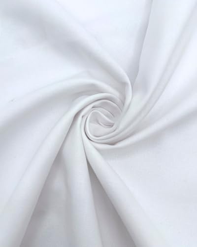 EOVEA | Canvas Fabric by The Yard - Cotton Duck, Lightweight, White, 62'' Wide & Breathable Material Bags, Crafts, Projects,Covers,Placemats(4oz White,1 Yard) - color: 4oz White, size: 1 Yard