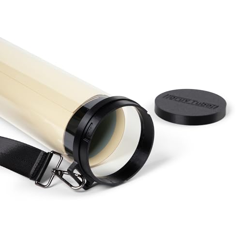 Clear Poster Tube with Strap for Concerts & Festivals, Wide-Diameter Polycarbonate, 3.75" Inner Diameter, 25" Length, Fits 6-8 Prints