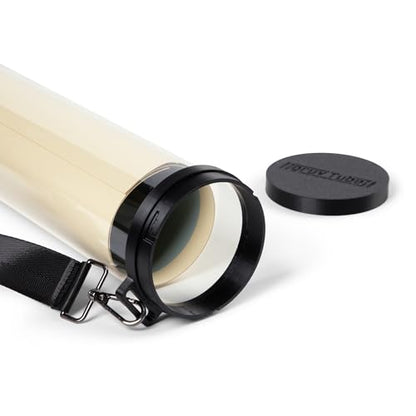 Clear Poster Tube with Strap for Concerts & Festivals, Wide-Diameter Polycarbonate, 3.75" Inner Diameter, 25" Length, Fits 6-8 Prints