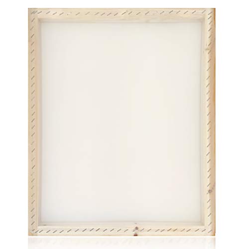 Worown 16 x 20 Inch Wood Silk Screen Printing Frame with 160 White Mesh and 1 Piece of 13.7 Inch Screen Printing Squeegee - size: 16 x 20 Inch