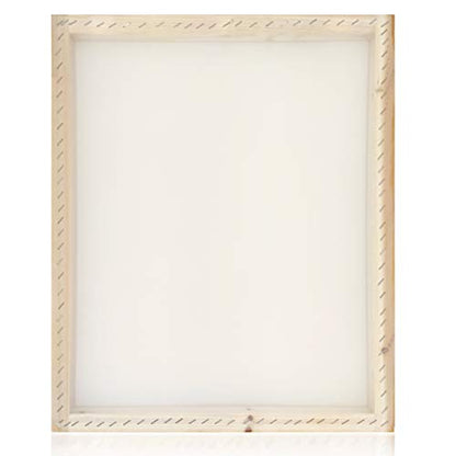 Worown 16 x 20 Inch Wood Silk Screen Printing Frame with 160 White Mesh and 1 Piece of 13.7 Inch Screen Printing Squeegee - size: 16 x 20 Inch