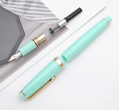 JINHAO 82 Fountain Pen with Gold Clip (F Nib 0.5mm, Light Green) - color: Light Green