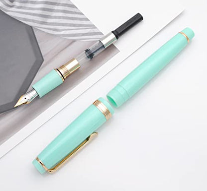 JINHAO 82 Fountain Pen with Gold Clip (F Nib 0.5mm, Light Green) - color: Light Green