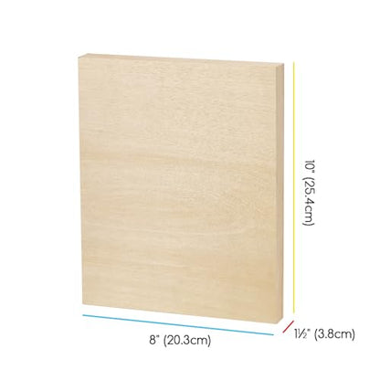 MEEDEN Unfinished Wood Canvas Board: 1-1/2" Deep 8x10” Wooden Canvas Panel Pack of 4 - Blank Cradled Wood Art Board for Painting - size: 8"x10"- 4 Pack