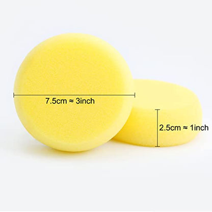 12 Pcs Round Painting Sponge WAFJAMF 2.96inch Yellow Craft Sponges Clay Sponge for Face Painting Art Crafts - size: 12PCS