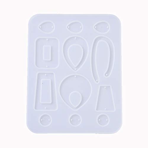 Craftdady 5pcs Earring Pendant Silicone Mold 8 Shapes Geometric Drop Rectangle Round Epoxy Resin Casting Mold for DIY Resin Jewelry Dangle Earring Keychain Making - color: Transaprent, Geometric-b
