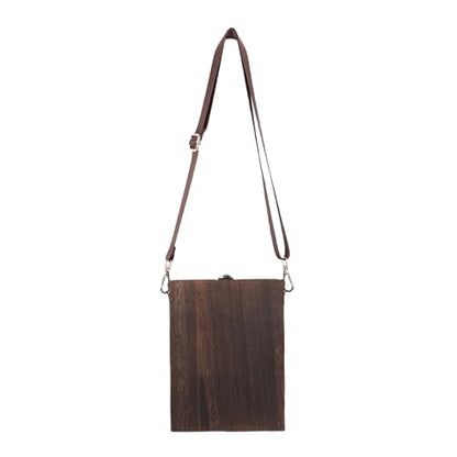 Writers Messenger Wood Box, Wooden Table Sketchbox Easel, Handmade Portable Artist Tool Brush Storage Bag Writing Box Crossbody Postman Bag for Outdoor Painting