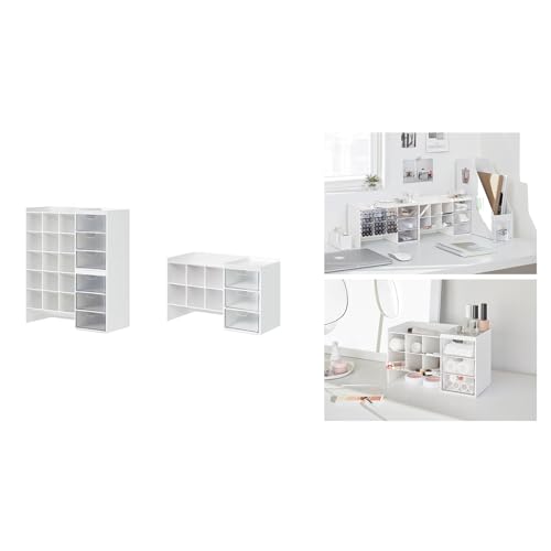 Stacking Marker 6-grid Inclined Pen Slots Large Capacity Desk Marker Storage Holder With 3 Drawers - color: Double layer
