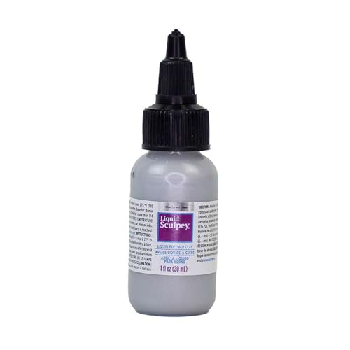 Liquid Sculpey Liquid Polymer Oven-Bake Clay, Silver, 1 oz. Bottle, Great for Jewelry, Holiday, DIY, Mixed Media, Window clings, Home décor and More! Great for Beginners to Artists! - color: Silver, size: 1 oz
