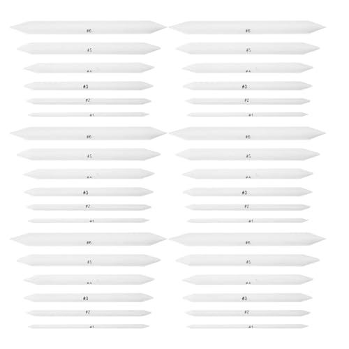 HAPINARY 42pcs Artist Blending Stumps and Tortillions Set for Sketching and Charcoal Drawing, Paper Blending Tools for Students and Artists, Size 1-6, Solid Wood Drawing Blenders for Art