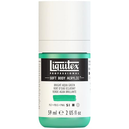 Liquitex Professional Soft Body Acrylic Paint, 59ml (2-oz) Bottle, Bright Aqua Green - color: Bright Aqua Green, style: 2-oz Bottle
