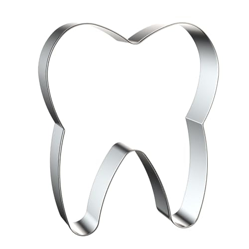 Tooth Cookie Cutter Set - 5 inch, 4 inch, 3 inch, 2 inch - 4 Piece Cookie Cutters Shapes Biscuit Fondant Clay Molds - Stainless Steel
