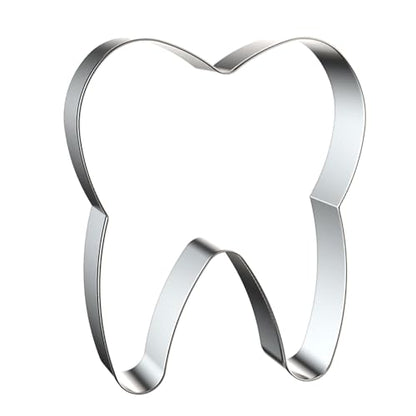 Tooth Cookie Cutter Set - 5 inch, 4 inch, 3 inch, 2 inch - 4 Piece Cookie Cutters Shapes Biscuit Fondant Clay Molds - Stainless Steel