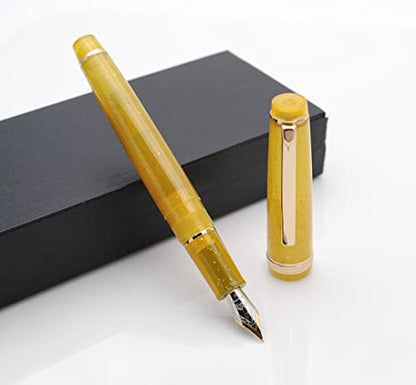 JINHAO 82 Fountain Pen with Gold Clip (F Nib 0.5mm, Fluorescent Yellow) - color: Fluorescent Yellow
