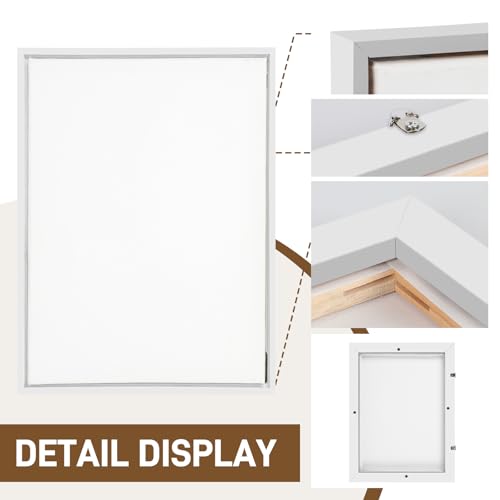 Canvas Floating Frame, Canvas Frame 0.75 inches deep Floater for Canvas Panel Oil Painting Wall Art Prints (White, 11.8x15.7) - color: White, size: 11.8x15.7