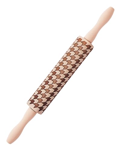eZAKKA Clay Modeling Pattern Rollers Kit, Wooden Polymer Clay Texture Roller for Pottery, Ceramics & DIY Handcrafts, Style 4 - size: Style 4