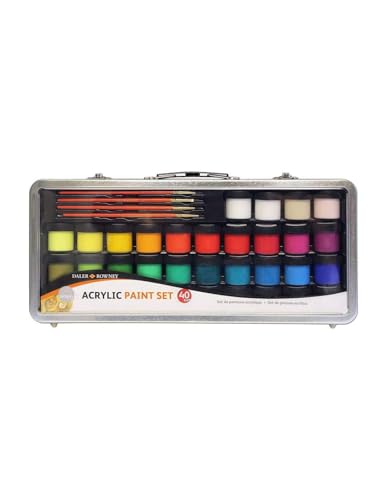 Daler Rowney Simply Acrylic Paint 40 Piece Set in Metal Case - style: 40 Pack