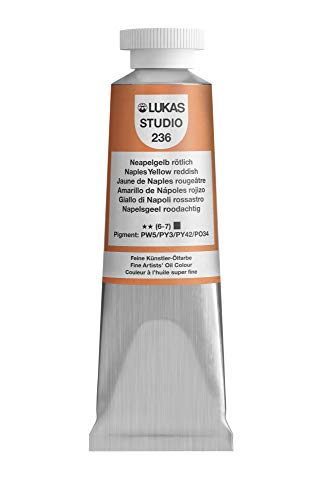 Lukas Studio Artist Oil Color Paints - High-pigment oil paint made with natural binder for artist, painting, & more! - [Naples Yellow Reddish - 37 mL] - color: Naples Yellow Reddish, size: 1.3 Fl Oz (Pack of 1)