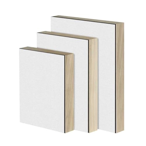 Trekell 5" x 7" Gesso Primed Hardboard Panel – 1 5/8" Traditional Cradled Painting Surface for Oil & Acrylic | Made in USA - size: 5" X 7"
