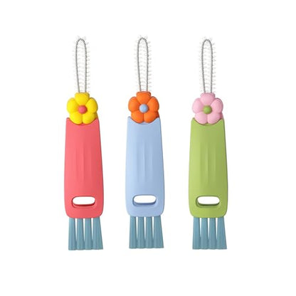 3 in 1 Multifunctional Cup Lid & Bottle Gap Cleaning Brush Set - Portable Crevice Cleaner for Tight Spaces, Home Kitchen Generic Use (3-Pack,Style1) - style: style1