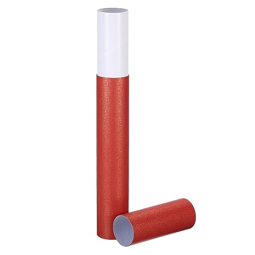 PATIKIL 2 Inch x 17 Inch Poster Tube, 1Pcs Photo Storage Tube Portable Shipping Mailing Tubes Calligraphy Painting Tubes Round Carrying Case for Storing Paper Art Map Documents, Red - size: 2 Inch x 17 Inch