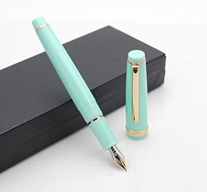 JINHAO 82 Fountain Pen with Gold Clip (F Nib 0.5mm, Light Green) - color: Light Green