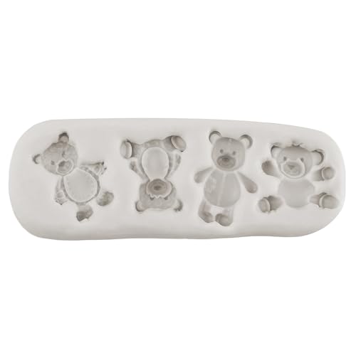 Cat Head Fox Unicorns Bear Silicone Fondant Molds For Cake Decorating Cupcake Topper Candy Chocolate Polymer Clay Gum Paste Set of 4