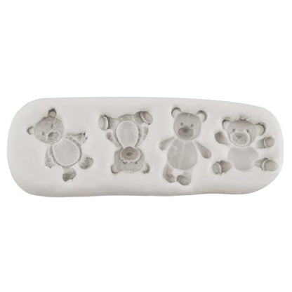 Cat Head Fox Unicorns Bear Silicone Fondant Molds For Cake Decorating Cupcake Topper Candy Chocolate Polymer Clay Gum Paste Set of 4