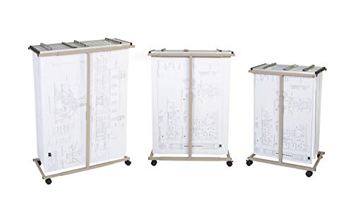 Mobile Blueprint Storage Rack –– Holds Up to 1200 Blueprints In 12 Blueprint Clamps - Vertical Blueprint Holder - Heavy Duty - MVPC - style: MVPC Vertical Blueprint