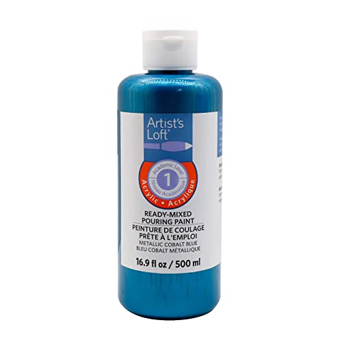 Artist's Loft Acrylic Ready-Mixed Pouring Paint 500ml - color: Metallic cobalt blue