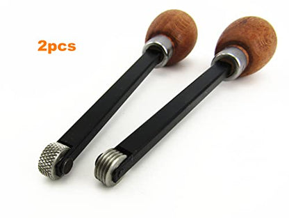 2pcs Printmaking Woodcut Copperplate Resin Board Engrave Etching Print Leathercraft Embossing Carve Roulette Wheel Tool Set