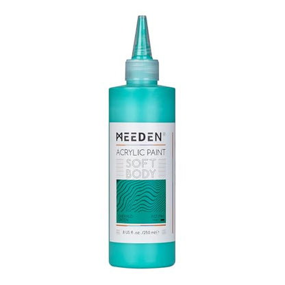 MEEDEN Soft Body Acrylic Paint: Emerald Green Matte Finish - 250ml/8.45oz Bulk Acrylic Colors in Ergonomic Bottle - Fluid Flow Art Paints for Artists Canvas Painting - color: Emerald Green