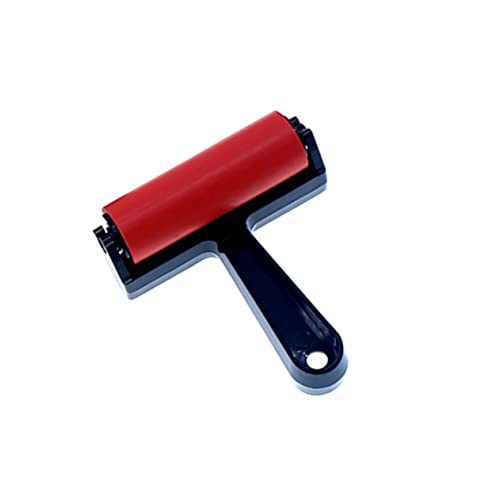 FIXOSHEE Art Rubber Roller Brush Red Durable Sponge Painting Tool for Easy Ink Application Scrapbooks Wallpapers and