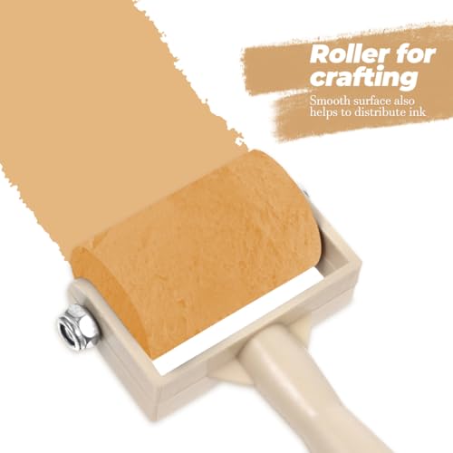 MAGICLULU 15Pcs Small Rubber Brayer Roller for Printmaking - 3.7" Mini Inking Rollers Bulk for Art Crafts, Gelli Plate, Lino Block Printing & Stamping, Professional Inking Brayers for Kids & Adults