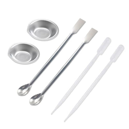 BRBASAP 2Pcs Metal Paint Tray Mixing Palette 2Pcs Metal Paint Stirrers 2Pcs Clear Plastic Droppers for Airbrush Painting Model Mixing DIY Art Craft Small Cups Bowls and Mixing Dishes